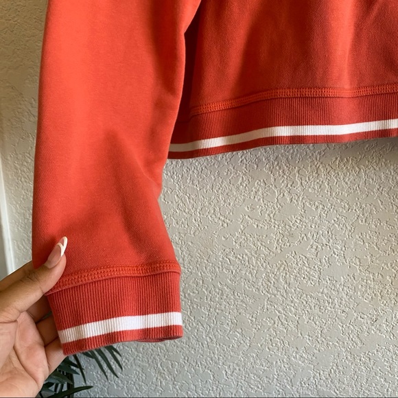Adidas Cropped Hoodie Sweatshirt Coral Peach - Picture 4 of 4